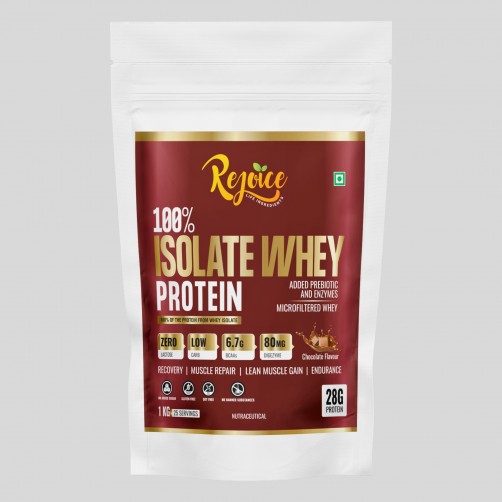 100% ISOLATE Whey Protein 1 kg Chocolate Falvour 28G Protein, Muscle & Energy  Gain