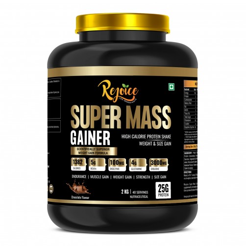 Super Mass Gainer 2kg (40 Servings) | High Protein Chocolate Formula for Muscle & Weight  Growth