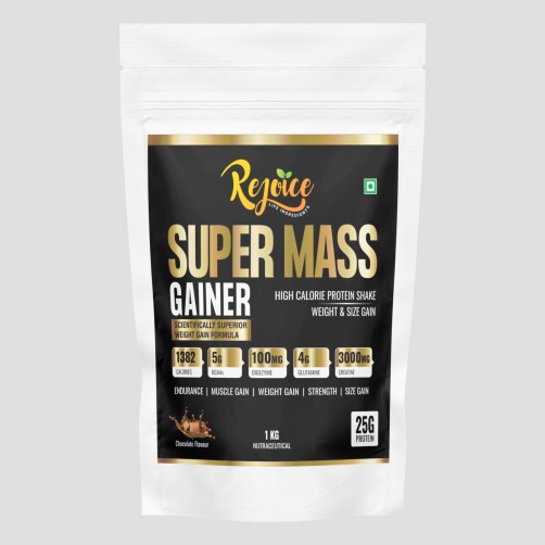 Super Mass Gainer 1kg (20 Servings) | High Protein Chocolate Formula for Muscle & Size  Growth
